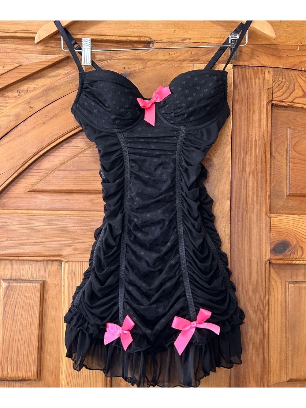 Vintage Victoria's Secret Sexy Little Things Black Lace Zipper Corset 34B XS